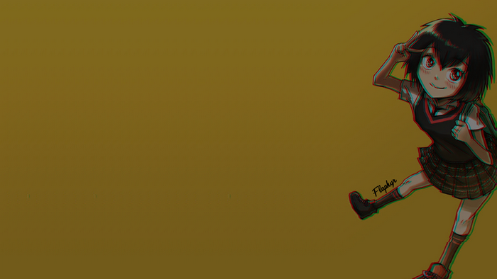 Peni Parker salutes on a yellow background