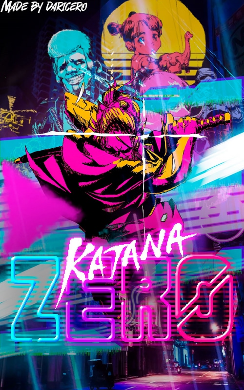 Katana Zero Neon Synthwave Art