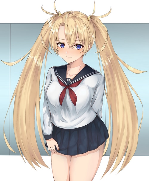 Bradamante from Fate/Grand Order with blonde twintails