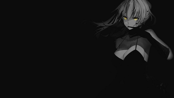 Fate series Saber Alter in black dress