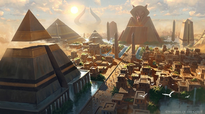Magic: The Gathering Cityscape with Pyramids