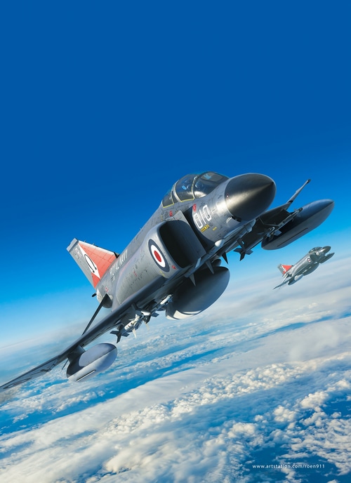 Royal Navy McDonnell Douglas F-4 Phantom IIs in flight
