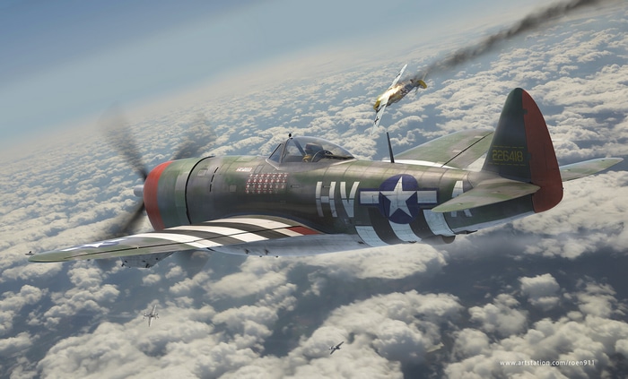 P-47 Thunderbolt in aerial combat