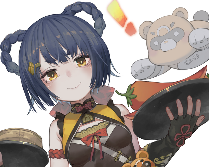 Xiangling and Guoba from Genshin Impact
