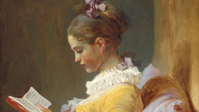 Painting of a Woman Reading a Book