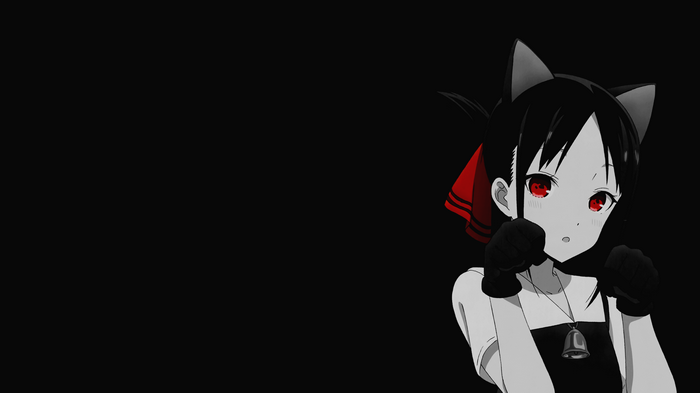 4K, dark background, Kaguya-Sama: Love is War, black background ...