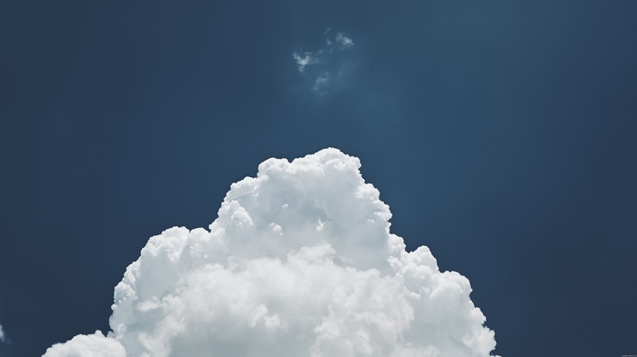 4K bright blue sky with clouds