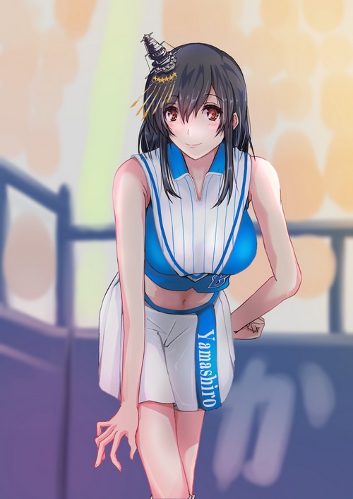 Yamashiro from Kantai Collection in a cheerleader outfit