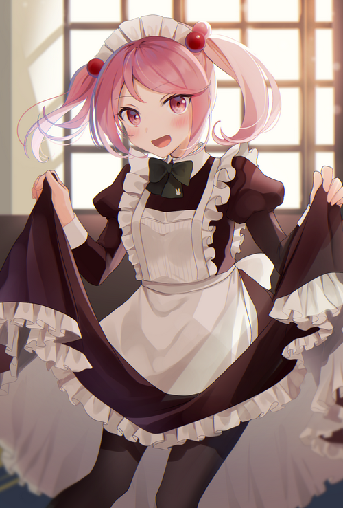 Sazanami from Kantai Collection in a maid outfit