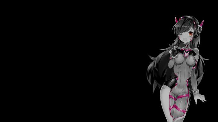 4K D.Va from Overwatch with selective coloring