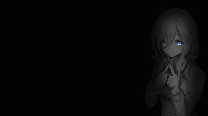 anime girls, black background, selective coloring, Nakano Miku, 5 ...