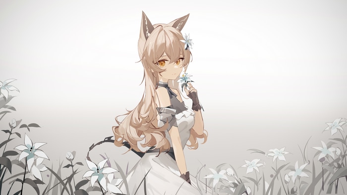 4K Fox Girl Holding a Flower