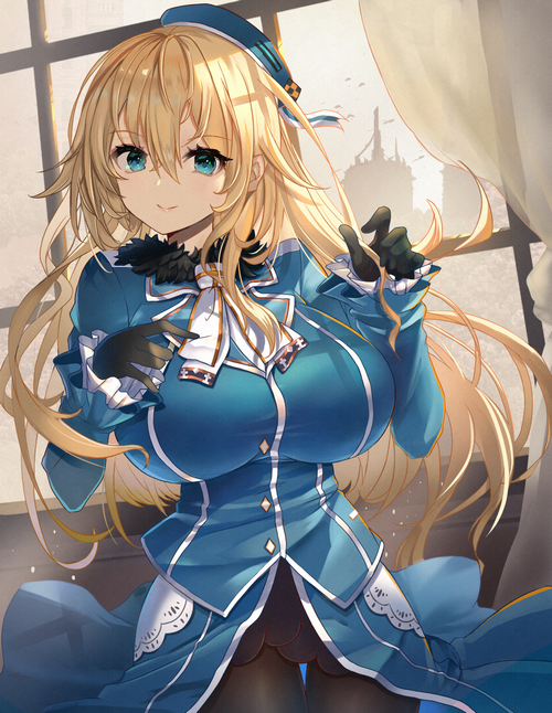 Atago from Kantai Collection in a blue dress