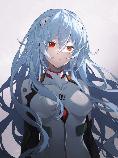 Ayanami Rei in a white bodysuit from Evangelion