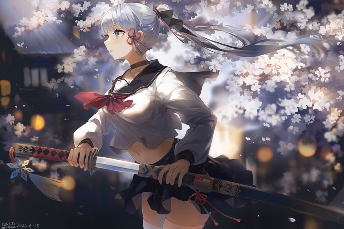 4K Genshin Impact Kamisato Ayaka with sword