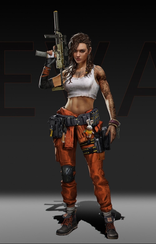 Eva with a Machine Gun