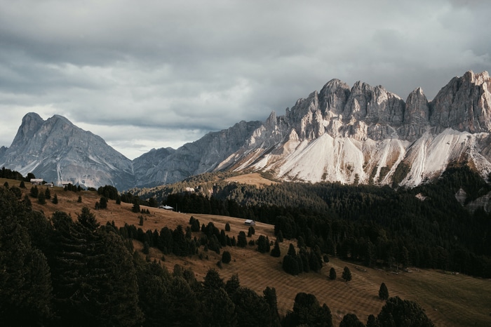 4K Mountains with Forest and Clouds