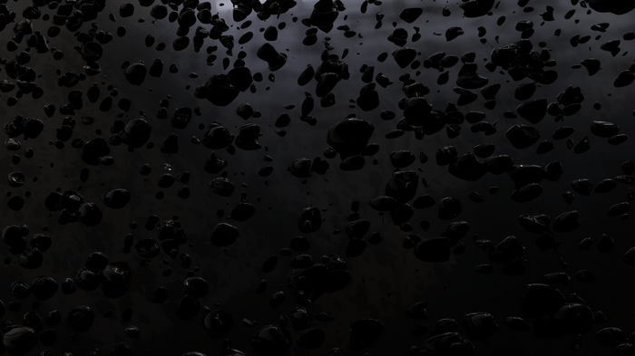 4K Abstract Black Objects in Dark Space