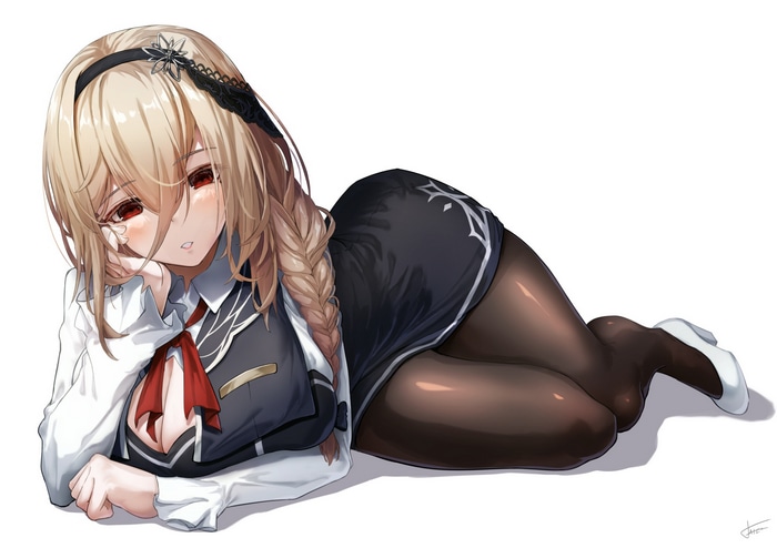 Aponia from Honkai Impact 3rd lying down