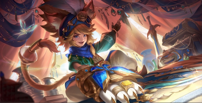 4K Honor of Kings: A Young Fox-like Character in a Bazaar