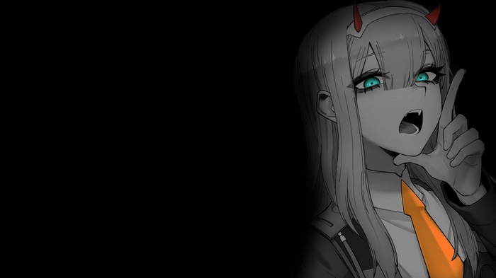 Zero Two from Darling in the FranXX with selective coloring