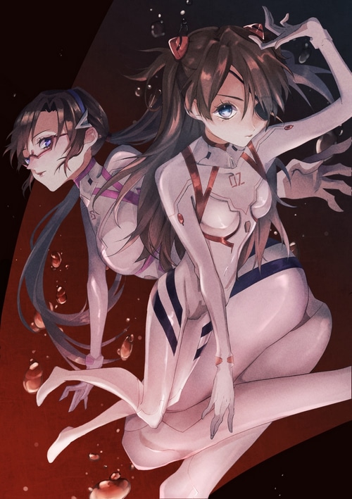 Asuka Langley Soryu and Makinami Mari Illustrious in Evangelion suits