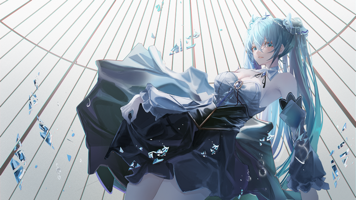 4K Hatsune Miku in a blue dress