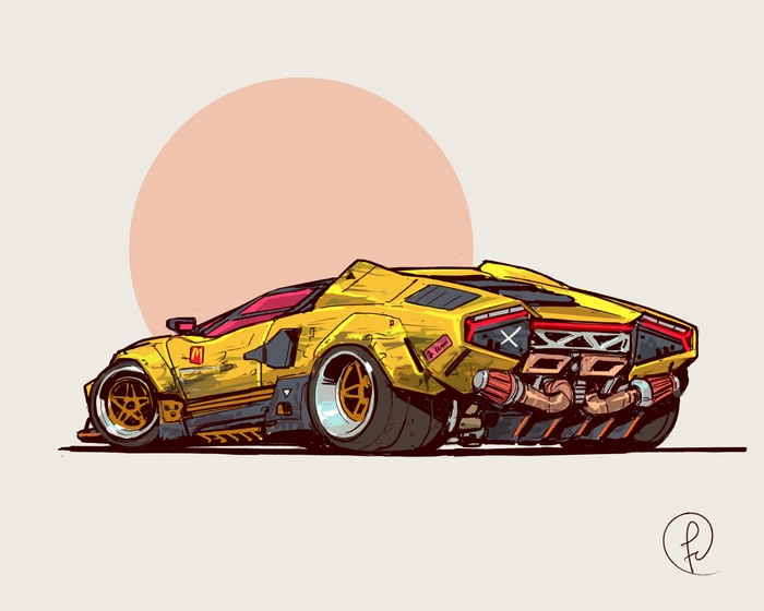 Fernando Correa's Cyberpunk Modified Yellow Car