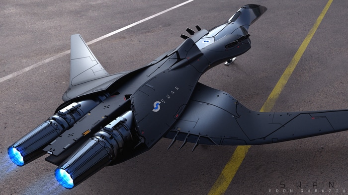 SWAN science fiction jet by Edon Guraziu