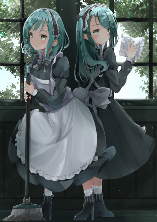 Hikawa Twins from BanG Dream! as Maids