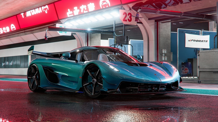 4K Koenigsegg Jesko in a garage