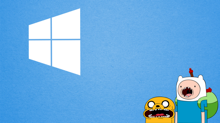 Finn and Jake with Windows Logo