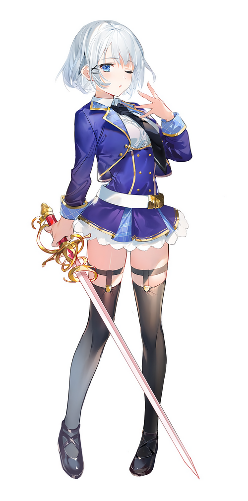 Siesta from Tantei Wa Mou Shindeiru holding a sword