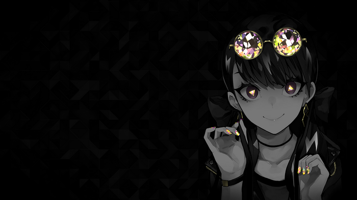 4K anime girl with gem-studded glasses