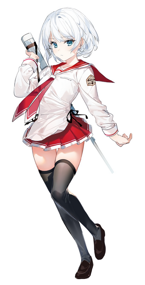 Siesta from Tantei Wa Mou Shindeiru holding a gun