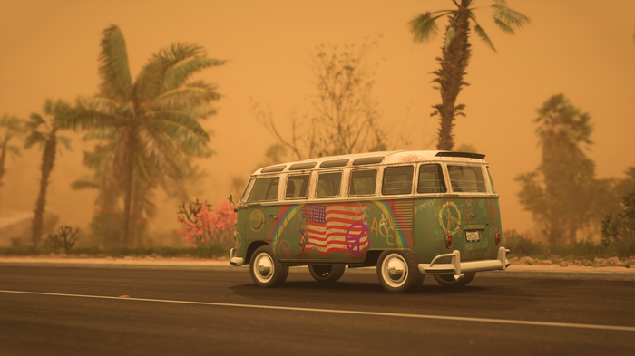 Forza Horizon 5 VW Bus with Peace Signs