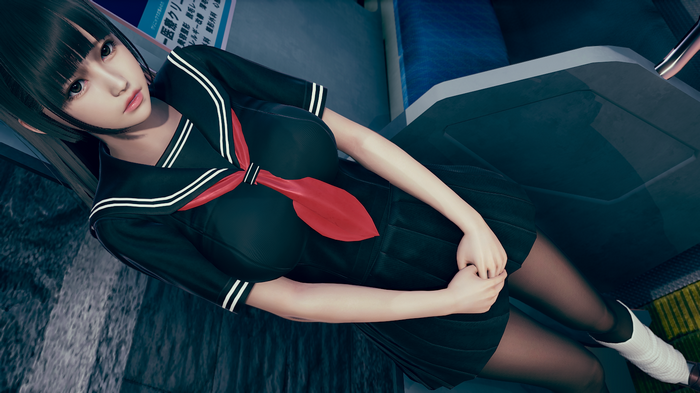 Asian woman in a sailor uniform