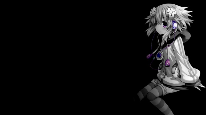 4K Hyperdimension Neptunia Anime Girl with Headphones