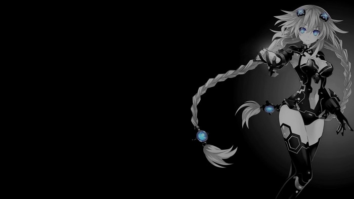 Hyperdimension Neptunia character with blue eyes and braids