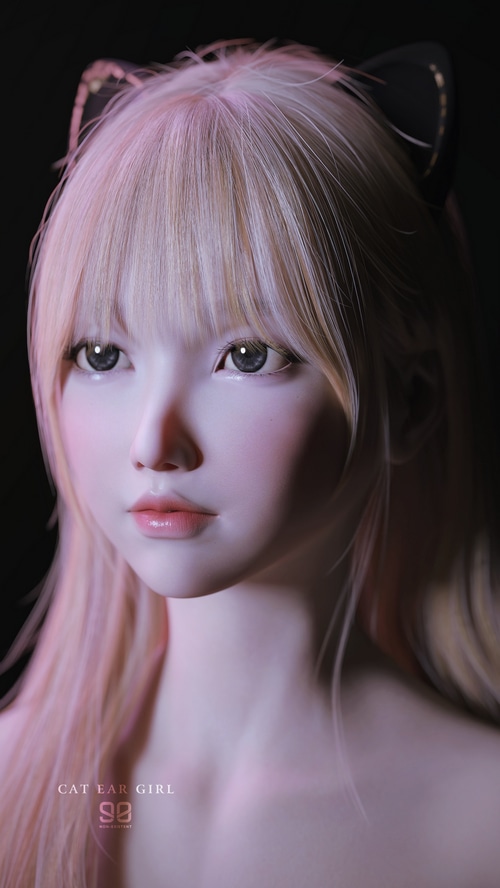 CGI cat ear girl with pink hair