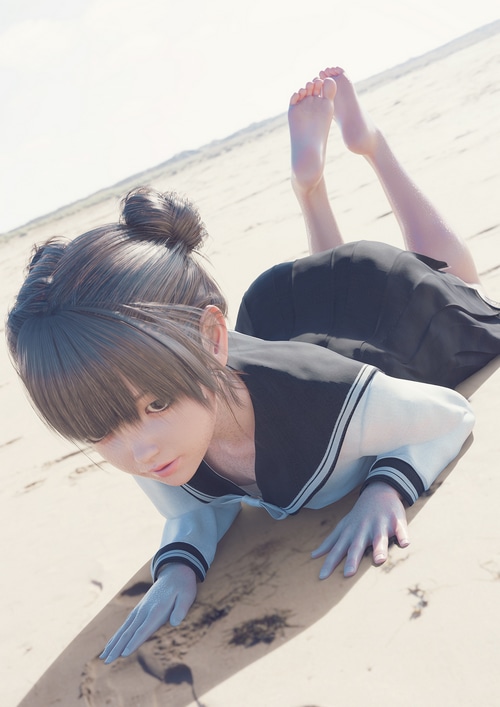 feet school uniform schoolgirl CGI