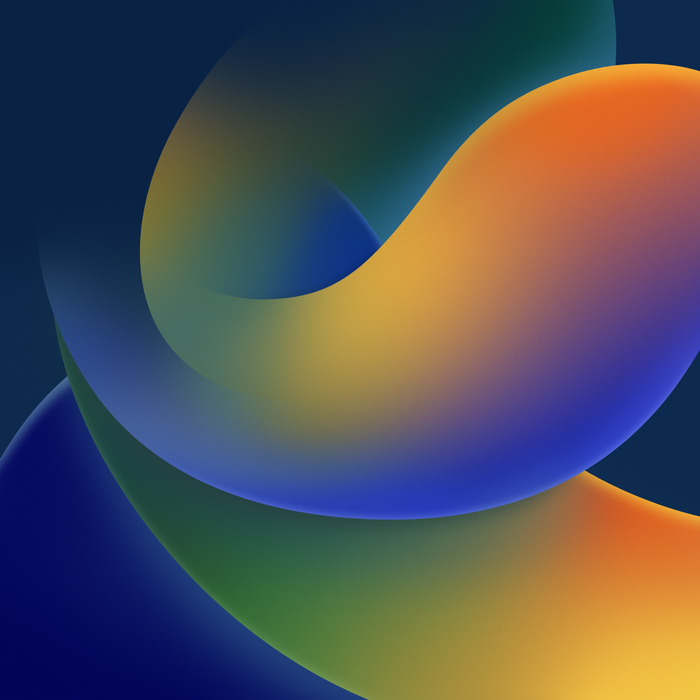 Abstract colorful waveforms on a dark blue background