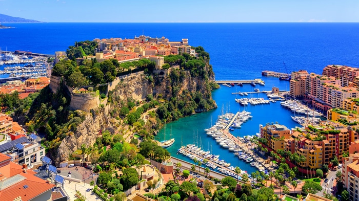 4K Monaco cityscape with harbor and yachts