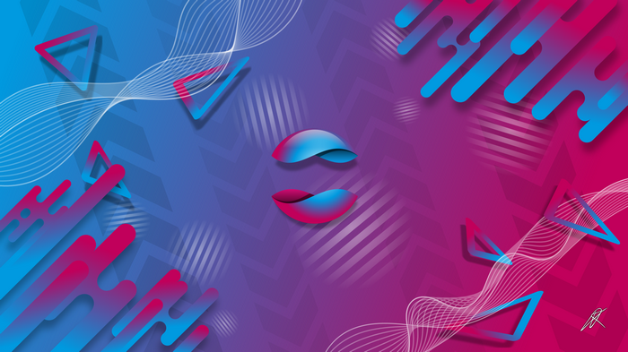 Abstract background with triangles and circles