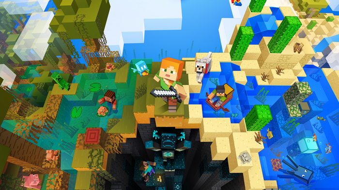 Minecraft 4K Video Game Poster with Animals
