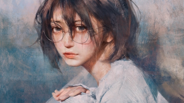 Artwork of a woman with glasses