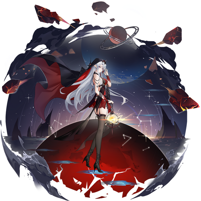 Fantasy girl with silver hair and Aura star