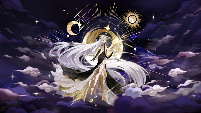 4K Aura Star with Moon and Sun