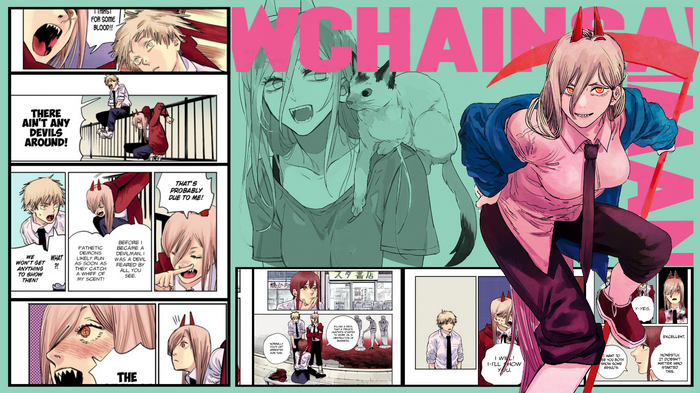 Chainsaw Man Manga Panels Featuring Power