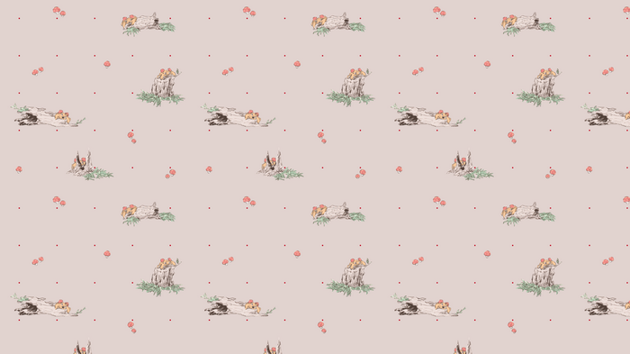 4K pattern with mushrooms on logs